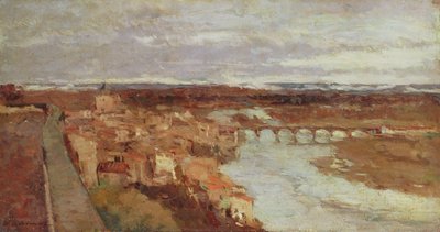 View of the Town of Pont-du-Chateau by Albert Charles Lebourg